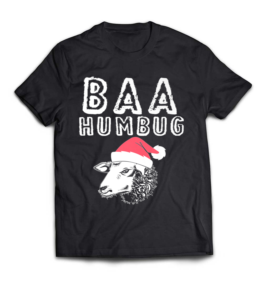 “Baa Humbug T-Shirt” – A Hilarious Sheep Twist on a Classic Christmas Phrase